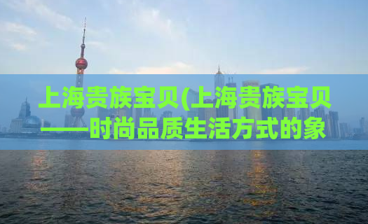 上海贵族宝贝(上海贵族宝贝——时尚品质生活方式的象征)