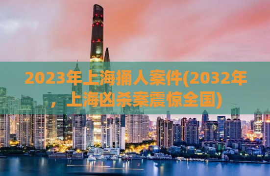 2023年上海捅人案件(2032年，上海凶杀案震惊全国)